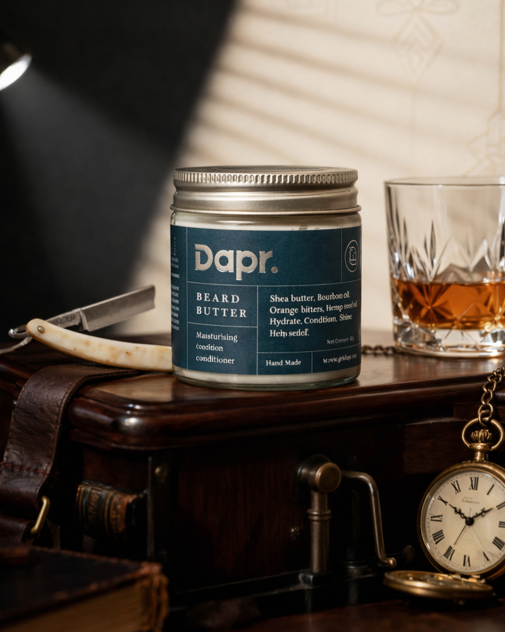 Dapr. men's grooming essentials — hair and beard products in box