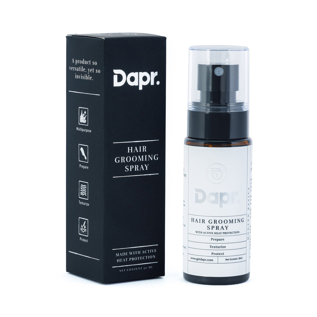 Dapr. Hair Grooming Spray 50ml bottle with heat protection