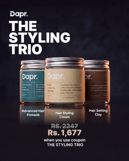 Dapr. hair styling kit for men — pomade, clay and cream set