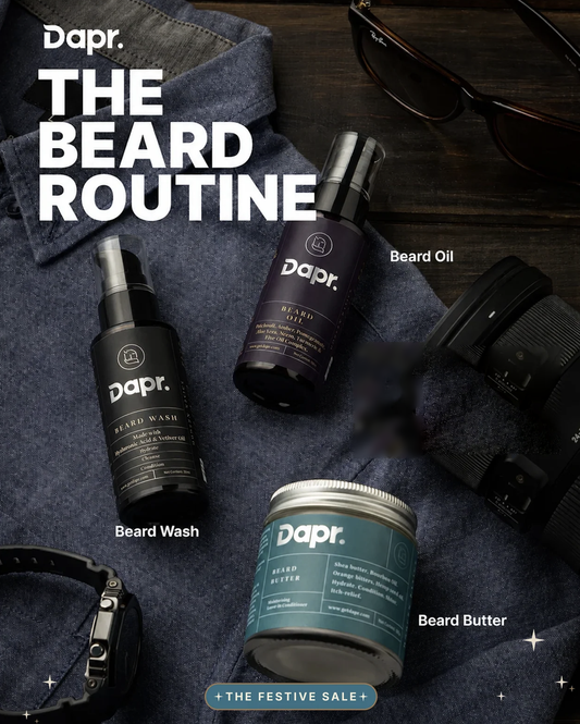Dapr. Beard Routine: beard oil, wash and butter
